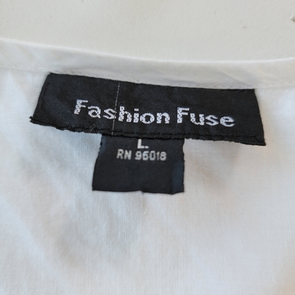 Fashion Fuse 100% Cotton Boho Peasant Blouse Size Large - Picture 5 of 9